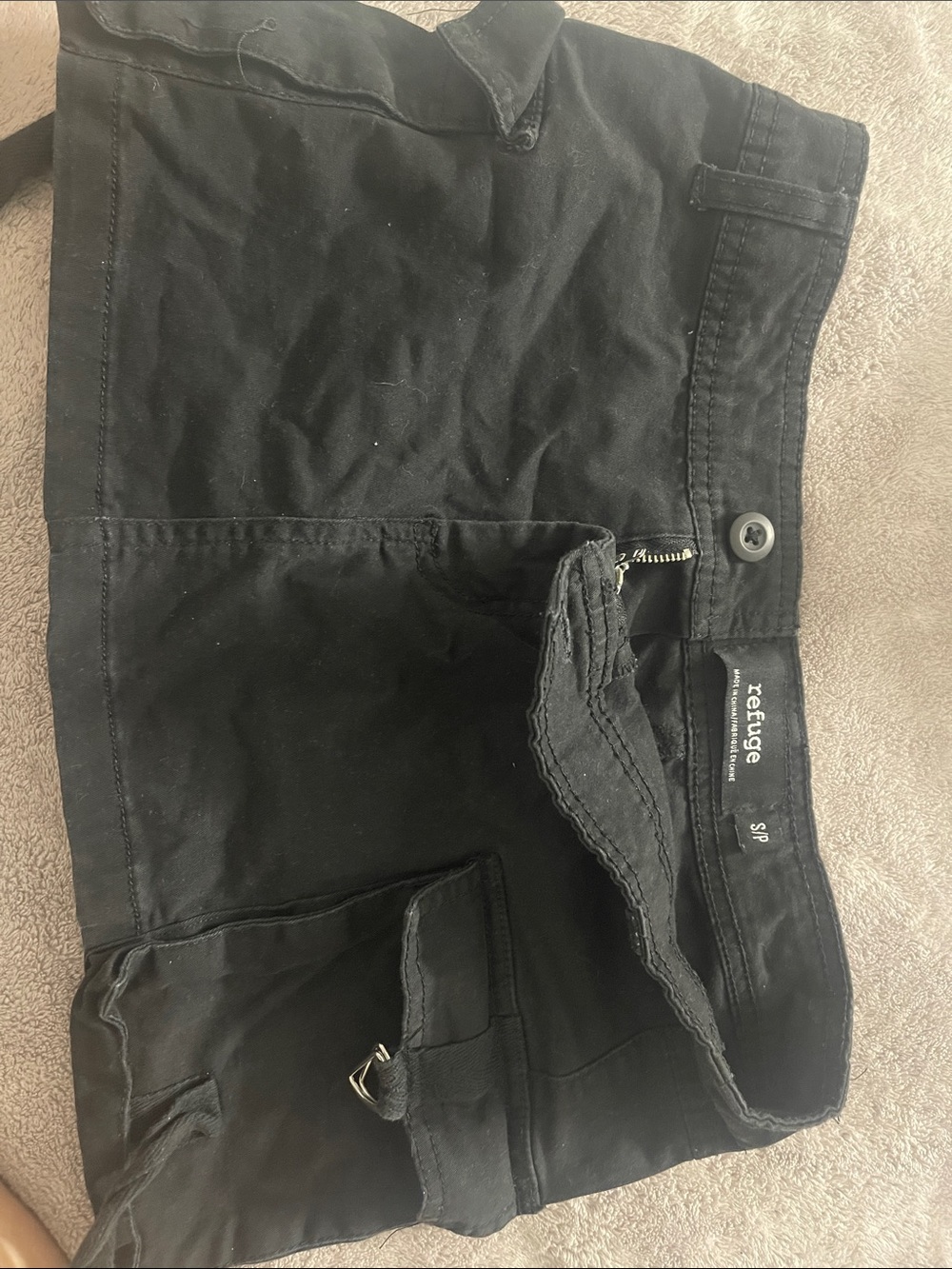 refuge Black Men's Cargo Shorts with Utility Pockets